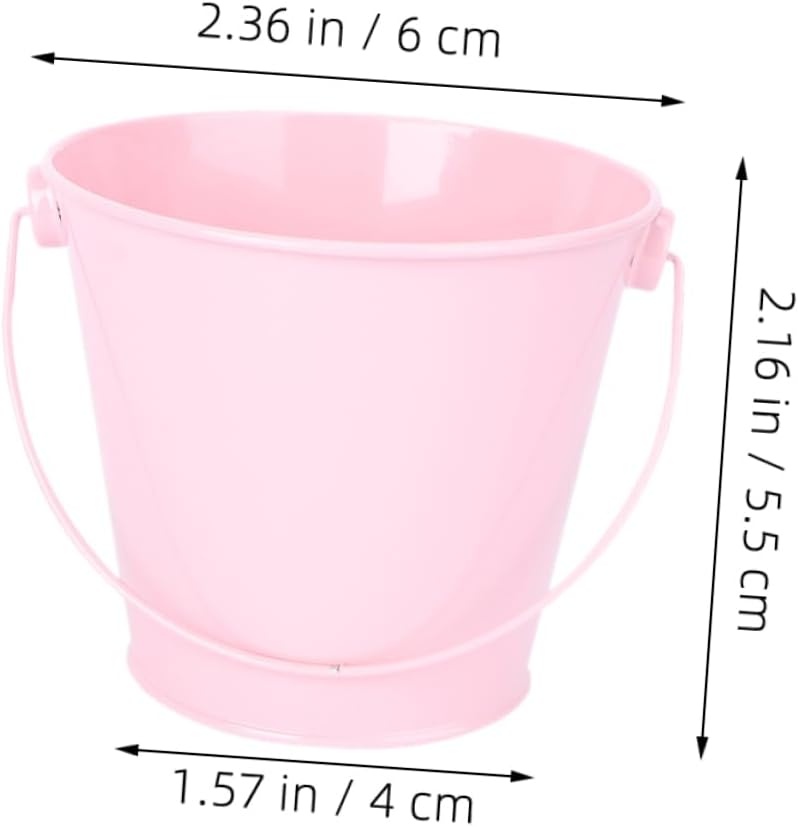 Mini Small Pink Metal Buckets with Handles 10pcs Iron Halloween image 2