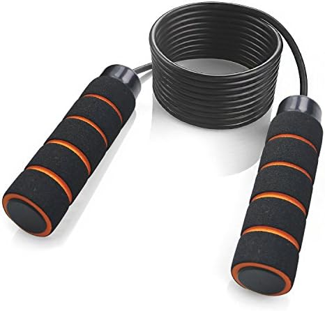Moreshare Weighted Skipping Rope with Memory Foam Handles - 8 Feet Long- ABS PVC Pontil-Best Jump Ropes for Crossfit, Fitness Workout, Jumping Exercise, MMA and Boxing (Perfect for Adults & Kids)