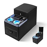 Center Console Between Seats for Minivans, Featuring Cup Holders, Coin Compartment, and Card Slot Center Console for Trucks, Minivans, and SUVs Front Seat Bench Center with Locking (Update)