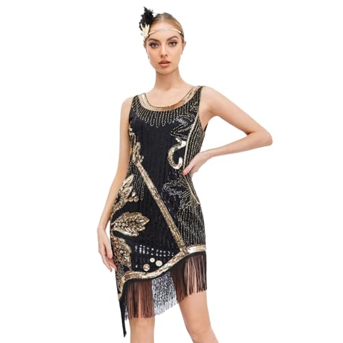 Robe Années 20 Flapper avec Franges et Broderies Géométriques - 3