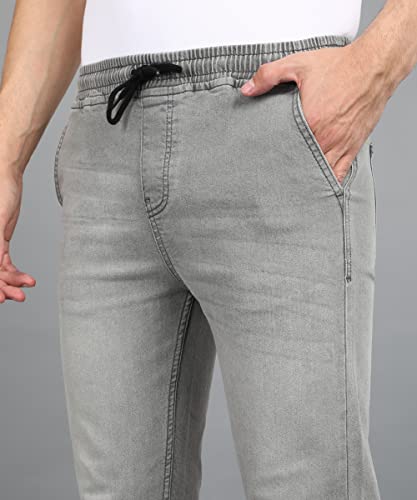 Image of Urbano Fashion Men's Regular Fit Mid Rise Washed Jogger Jeans Stretchable