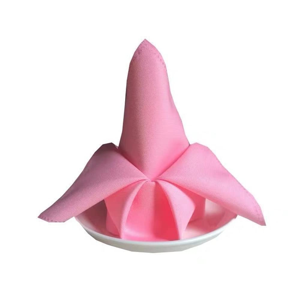 FANSU Tovaglioli di Stoffa da Tavola, Lavabile Tovaglioli Cena in Poliestere Riutilizzabili Morbido Tovaglioli per Hotel, Ristoranti, Matrimoni, Feste (Rosa,48x48cm/50 piezas)