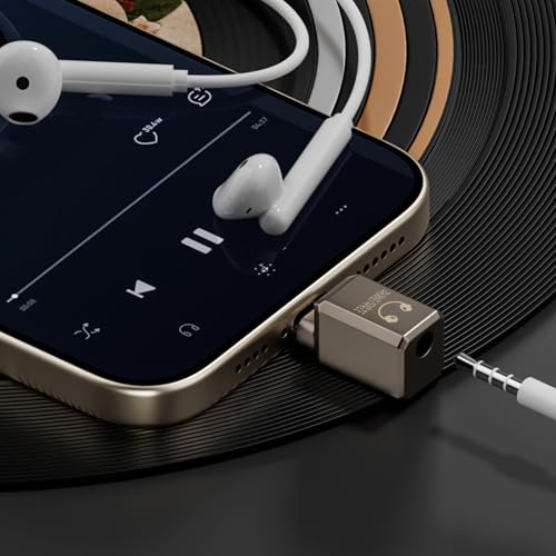 Cuifati USB C - 3.5mm �w�b�h�t�H���A�_�v�^�[ 32 �r�b�g 384kHz HiFi DAC �C�����C���R���g���[���ƃ{�����[���t�� IOS 16 Pro 16 Plus S24 S23 Ultra �p (��)