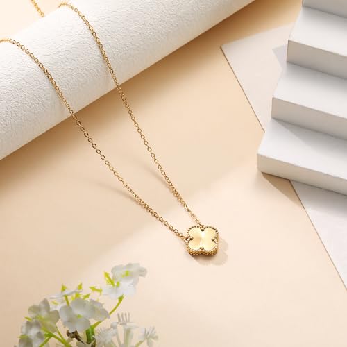 Clover Pendant Necklace for Women 18K Gold Plated Four Leaf Clover Necklaces Lucky Simple Jewelry Gifts for Women - Image 5