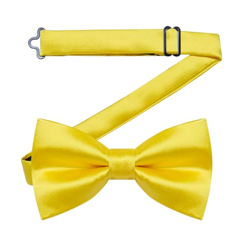 Image of YourTies Bow Ties for Men Pretied Bowties Solid Color Satin Bow Tie Formal Business Tuxedo Wedding Party Prom