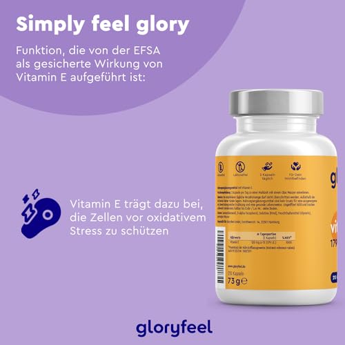 Vitamin E Kapseln - Stabilster Premium Rohstoff (DL-alpha-Tocopherylacetat) - Bioaktives Vitamin E 179 IE - Hochwertige 210 Kapseln für 100 Tage Vollversorgung - Laborgeprüft – Bild 6