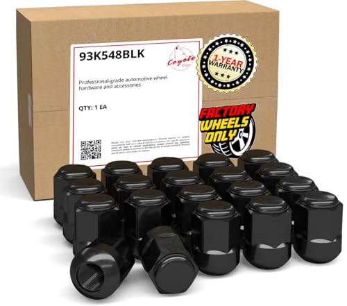 Image of Wheel Accessories Parts 20 Pcs M14x1.5 14x1.5 Thread OEM Factory Style Lug Nuts 1.38 inch Long Black 7 /8 inch 22mm Hex Fits Alloy Wheels 2009-17 Odyssey Pilot 90304-SJA-A91 | 611-313