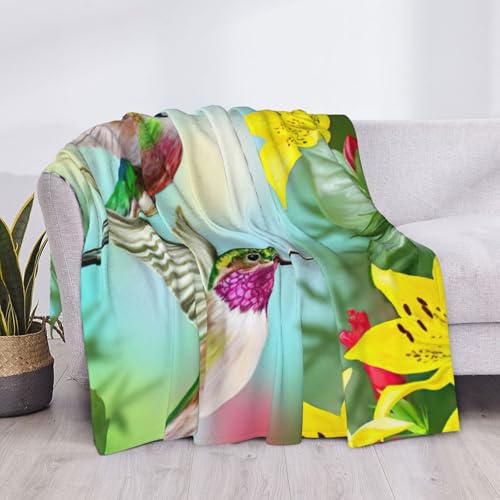 Couverture de lit imprimé fleurs hibiscus microfibre confortable EdWal - 6