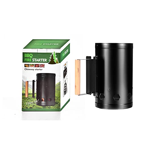 Generic Encendedor de Chimenea de Carbón Encendedor Rápido de Acero Inoxidable para Cocinar Al Aire Parrilla de Barbacoa, Diseño Resistente Al Viento, Material Duradero, Accesorio
