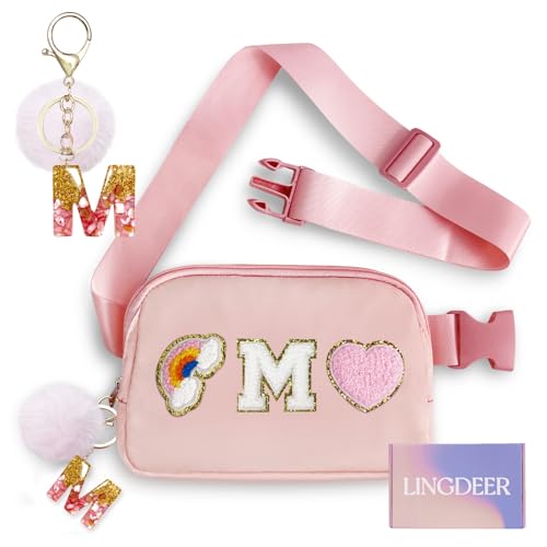 Personalized Makeup Bag with Initial Keychain, Custom Initial Monogram Small Travel Cosmetic Toiletry Bag, Birthday Gifts for Women Bridesmaid Teacher (A)