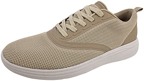 RUGGED SHARK Men's Mesh Casual Shoe, Breathable Comfort Catalina, Grippy Bottom, Men's Size 12, Taupe