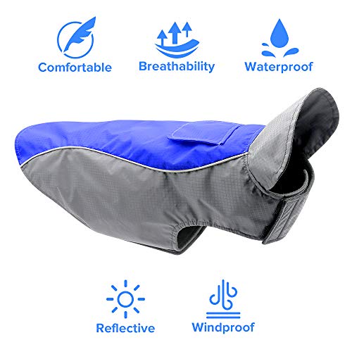 Vizpet Dog Raincoat Waterproof Lightweight & High Visibility Dog Coat Jacket For Small Medium Large Dogs #TOP1