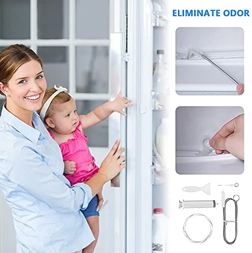 KSVS 5 Stück Kühlschrank-Abflussloch-Verstopfungsentferner, Bagger-Reinigungswerkzeuge, Kühlschrank-Lochbürste, Wasserauslass-Reiniger Haushaltsreinigung, Kühlschrank-Abfluss-Reinigungsbürste (5 Pcs)