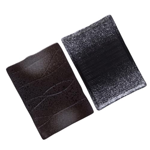 Set de 2 platos rectangulares de porcelana estilo japonés