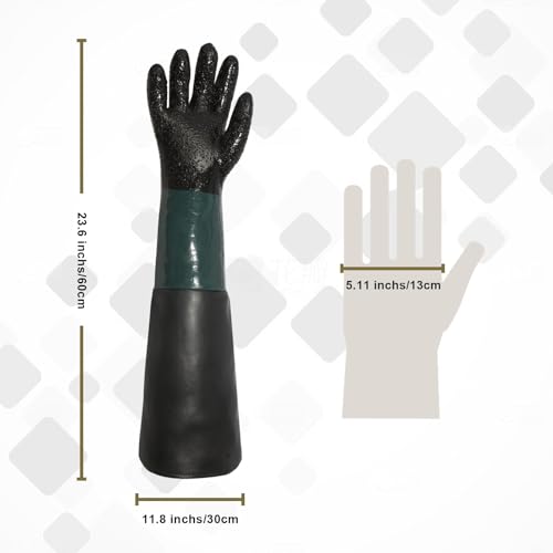 Altozor 23.6" Blast Gloves for Abrasive Blasting Used on Sandblasting Sandblaster Sand Blast Cabinet