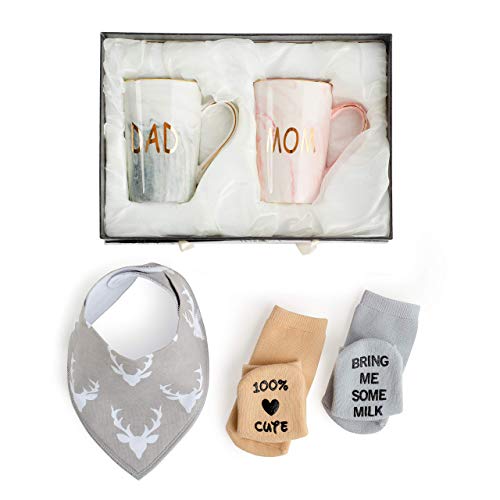 New-Parents-Pregnancy-Gift-Ideas-Includes-Premium-Gift-Basket-for-Mom-and-Dad-Mugs-14-oz-Expecting-Mother-to-be-Baby-Shower-Gender-Reveal