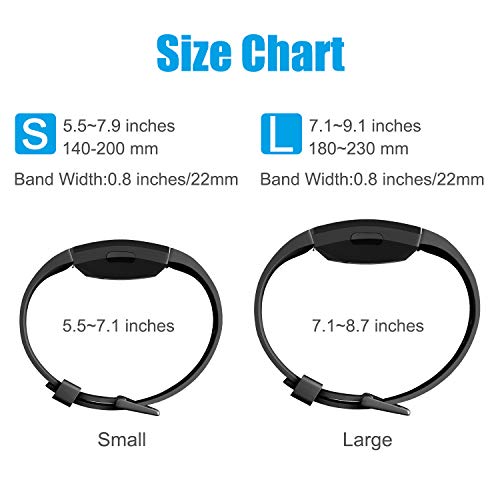 Tobfit Sport Bands Compatible with Fitbit Inspire HR/Inspire/Ace 2 Fitness Tracker Accessories Strap for Women Men, Small Large