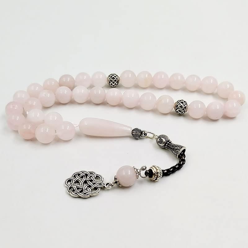 ALBASHAN Tasbih Natural pink quartz Muslim women rosary bead misbaha gemstone Bracelet islamic Jewelry