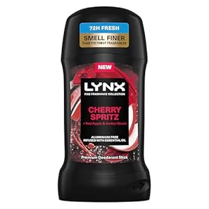 Lynx Fine Fragrance Collection Cherry Spritz Premium Deodorant Stick Men’s Deodorant with a cherry, red apple & amber fragrance for 72 hour odour protection 50 ml