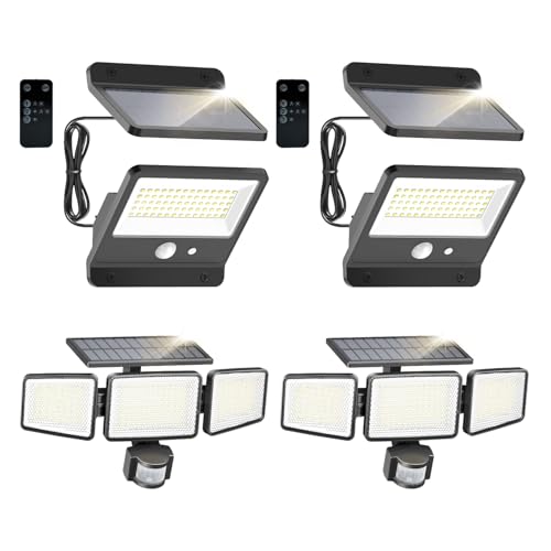 Philips Solar Security Light Outdoor，Solar-Powered Waterproof Wall-Mounted Flood Light w/PIR Motion Sensor,IP65 Waterproof, 3 Modes