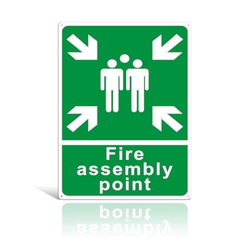 Large Fire Assembly Point Sign Outdoor, 300x400mm Reflective