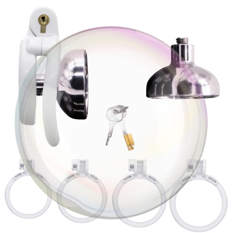 Jaula Plana Blanca Transpirable para Testigo Masculino con Diferentes Anillos, Jaula Protectora PortáTil para H1 Masculino (Tapa Blanca + Negativa)
