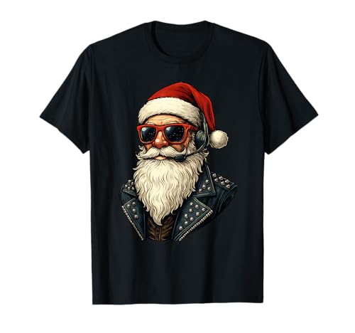 Cool Santa Claus Face - Occhiali da Sole retrò Rocker Christmas Maglietta