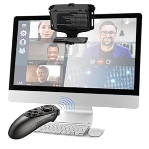 7,7 Zoll Tragbarer Teleprompter für Telefon und Kamera - 3-in-1 Handheld/Desktop/Monitor Setup, HD 70/30 Beam Splitter Glas, Fernbedienung inklusive, kompatibel mit iOS & Android