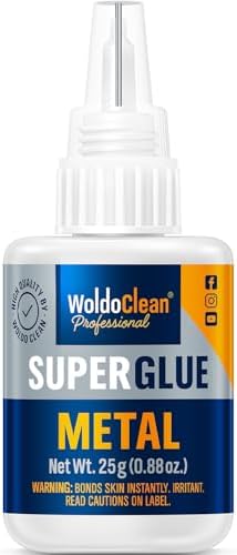 WoldoClean Metal Super Glue 25g Extra Strong Adhesive - Heavy Duty Waterproof Bond for Stainless Steel, Aluminum, Iron, Copper, Heat Resistant