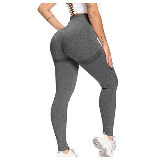 ZITAIMEI Butt Lifting Seamless Workout Leggings for Women High Waist Yoga Pants Sexy Anti Cellulite Scrunch Booty Tights Dark Gray