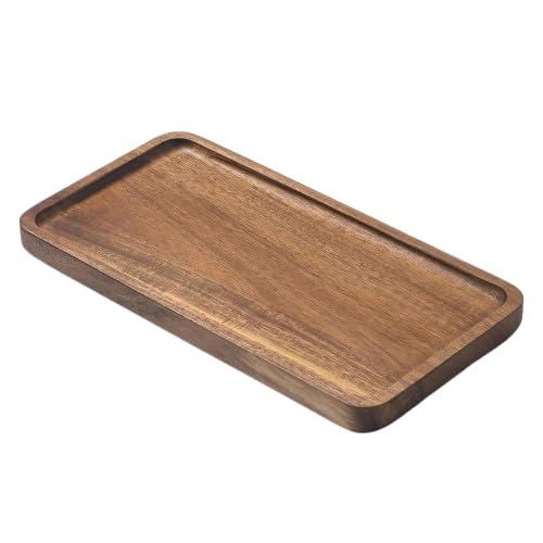 Bathroom Vanity Tray for Counter & Toilet Tank Wooden Bathroom Organizer Tray for Toiletries, Soap Dispenser, Perfume & Accessories (9.8 x 5.1 x 0.8 Inch)-image-7