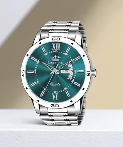 Image of LIMESTONE Day and Date Functioning Steel Strap New Quartz Analog Watch - for Men