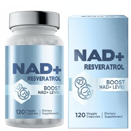 NAD+ 1000 mg Supplement, Reine Formel mit hoher Absorption, Fördert den zellulären Energieumsatz, Reparatur und Anti-Aging, Steigert die Vitalität und Allgemeine Gesundheit, 120 Kapseln