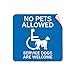 No Pets Allowed Service Dogs are Welcome Pet Animal Label Decal Sticker 12 in X 12 in