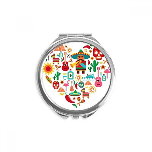 Miroir de poche mexicain crâne et flamingo DIYthinker