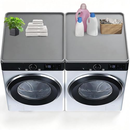 2PCS Washer and Dryer Covers for The Top, 27In X 27In Silicone Dryer Top Protector Mat, Waterproof, Scratch Resistant, Washable, Dryer Countertop for Home Kitchen and Laundry Room