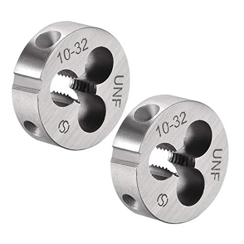 uxcell 10-32 UNF Round Die, Machine Thread Right Hand Threading Die, Alloy Tool Steel, 2pcs