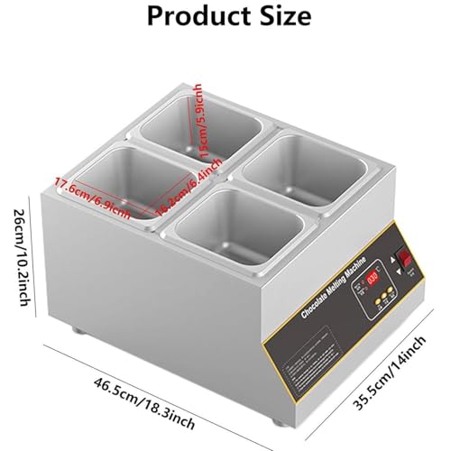Fuente eléctrica para fundir chocolate 4 tanques miniatura 3