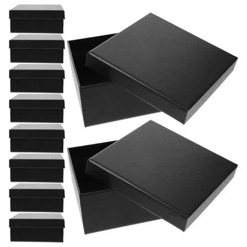 Boîtes présents carrées en papier recyclé noir épais et confortables à transporter