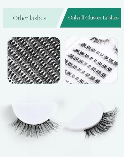 Onlyall Pre-Mapped Cluster Lashes 64 Pcs - Ready-to-Apply Natural Style, 8-13mm Faux Mink Individual Eyelashes for Quick DIY - Image 4