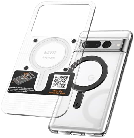 Spigen One Tap Magnetic Ring Plate (MagFit) MagSafe compatible Adapter sticker with EZ-Fit kit Strong 1100 Gauss Magnet [Convert Non-MagSafe case to MagSafe compatible] - Black