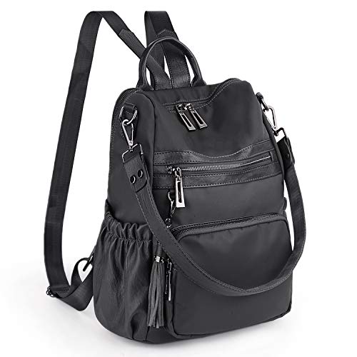 UTO Femme Sac porté Dos Anti-Vol Sac à Main porté épaule Synthétique Glands Mode Pratique Gris (Nylon)