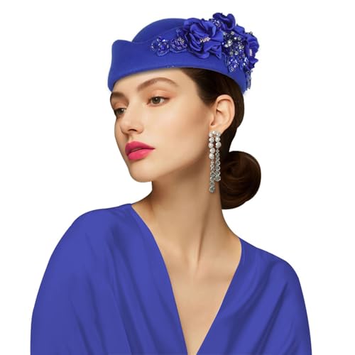 Béret brodé fini les chapeaux trop grands : ajustable bleu marine