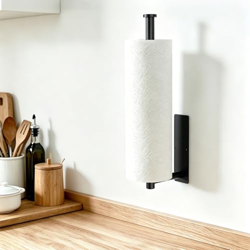 Miniatura 3 de Gewtur Portarrollos Cocina, Portarrollos Papel Cocina Pared Acero Inoxidable, Portarollos Papel De Cocina Adhesivo Para Cocina Y Baño, Negro