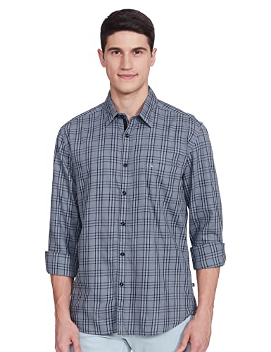 Image of Parx Men's Checkered Slim Fit Shirt