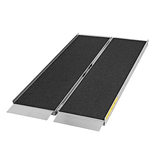 Silver Spring Portable Single-Fold Aluminum Wheelchair and Scooter Ramps with High-Traction Grit Coat Surface - 700 lb. Capacity