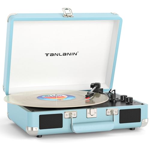 Bluetooth Suitcase Record Player with Built‑in Speakers, Bass & Treble Control, 3‑Speed Belt‑Drive Turntable with Auto‑Stop, RCA & AUX Output, Portable Vinyl Player for 33 45 78RPM LPs - Les Beatles, Paul McCartney, John Lennon, RIngo Starr, George Harrison Bluetooth Suitcase Record Player with Built‑in Speakers, Bass & Treble Control, 3‑Speed Belt‑Drive Turntable with Auto‑Stop, RCA & AUX Output, Portable Vinyl Player for 33 45 78RPM LPs