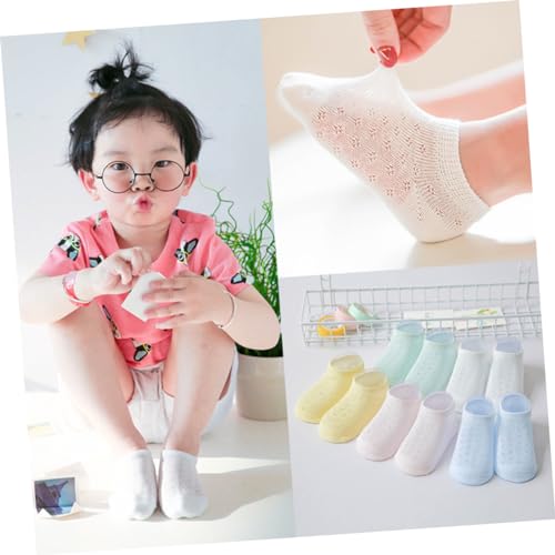 5pairs Socks Ultra-thin Breathable Mesh Low Cut Ankle Socks for Years Comfortable and Sweat Absorbent for All-year Use Colors3