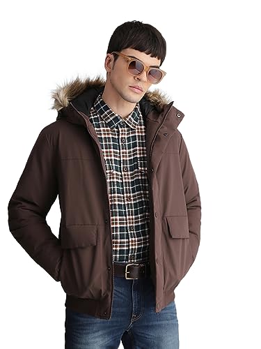 Image of JACK & JONES Men's Polyester Standard Length A-Line Coat