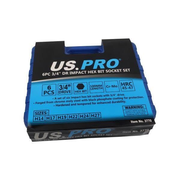 US Pro Innensechskant-Bit-Set – 13-teilig, Metrisch 2-14 Mm, Im Praktischen Koffer